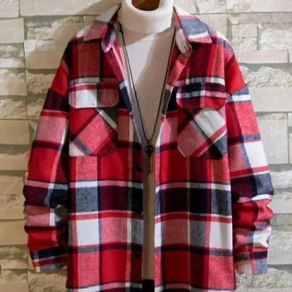 Other - Casual Plaid Men's Coat